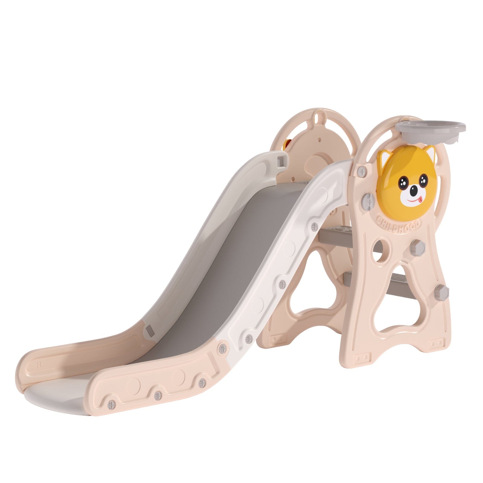 Toddler Slide with Basketball Hoop for Indoor Outdoor Swing & Slide Living and Home