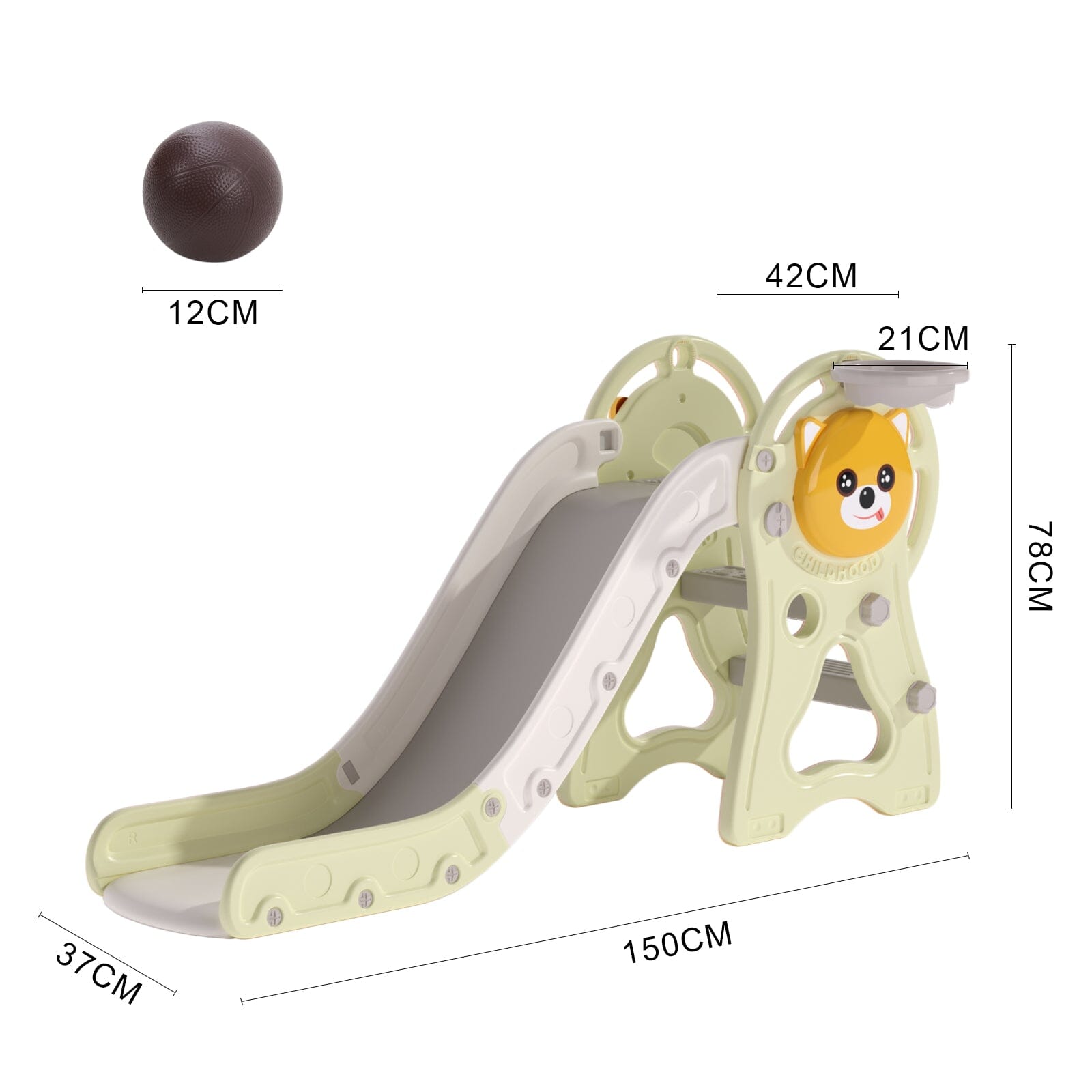 Toddler Slide with Basketball Hoop for Indoor Outdoor Swing & Slide Living and Home