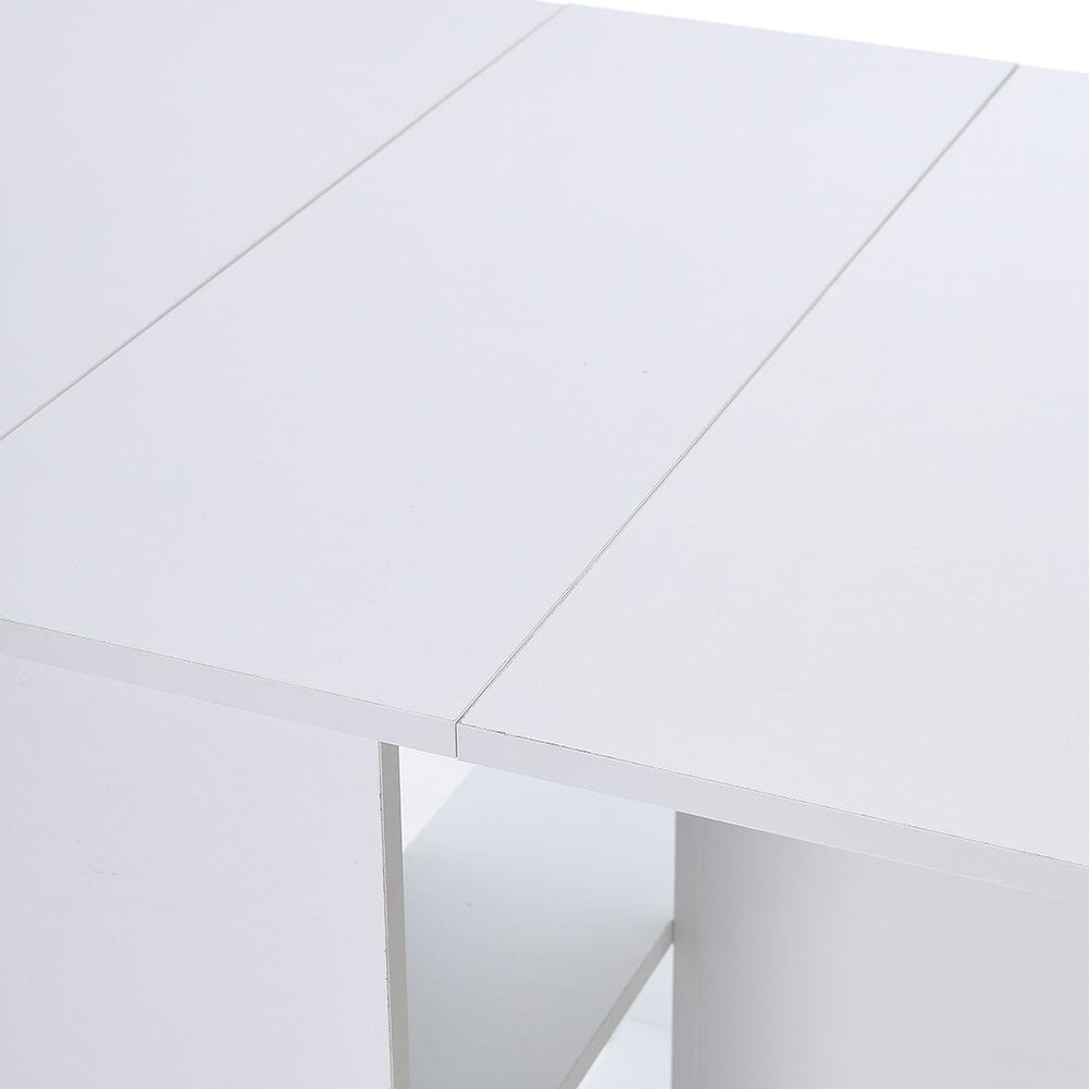 3ft W Multifunctional Folding Dining Table for Small Spaces with 2-tier Shelves Dining Tables Living and Home