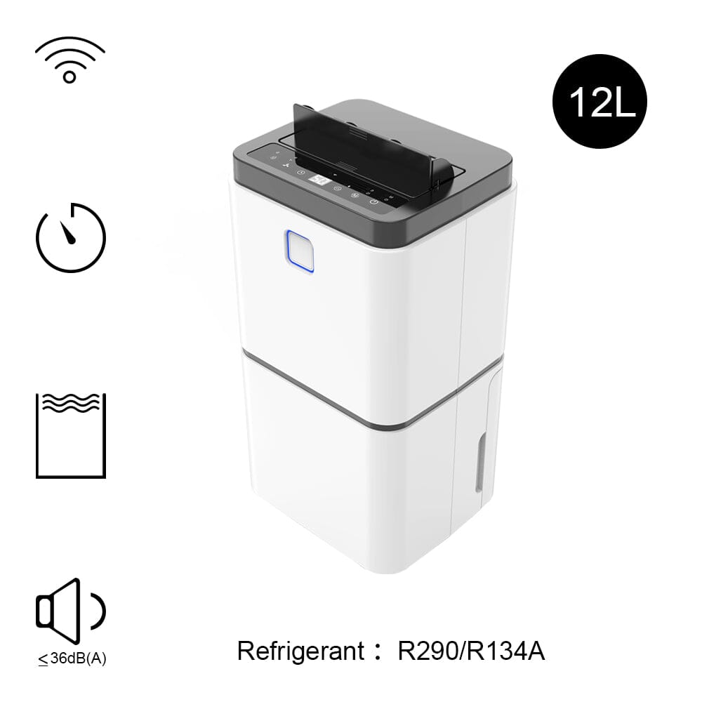 WiFi 12L Dehumidifier with Water Tank Wheels Dehumidifiers Living and Home