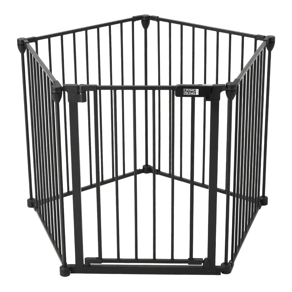 Black Foldable 5/6 Panels Metal Pet Playpen Pet Playpens Living and Home