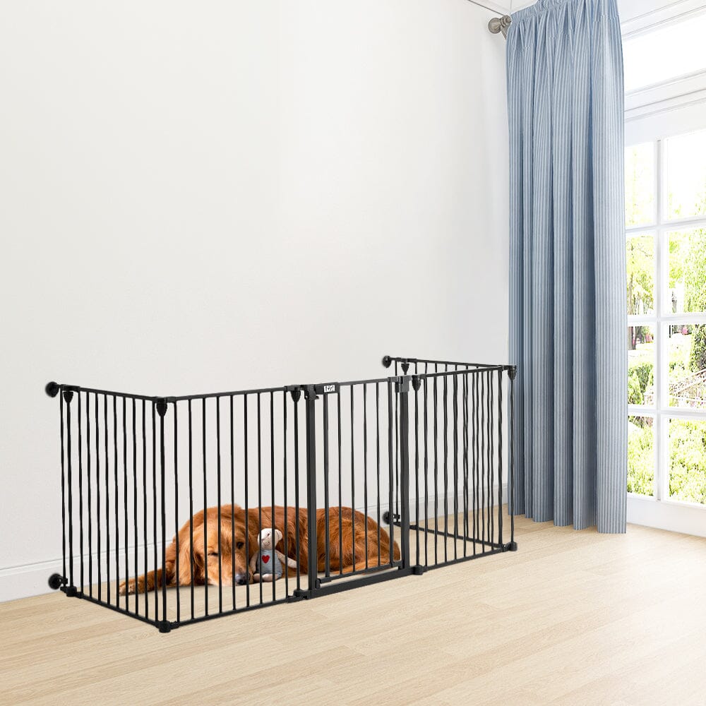 Black Foldable 5/6 Panels Metal Pet Playpen Pet Playpens Living and Home
