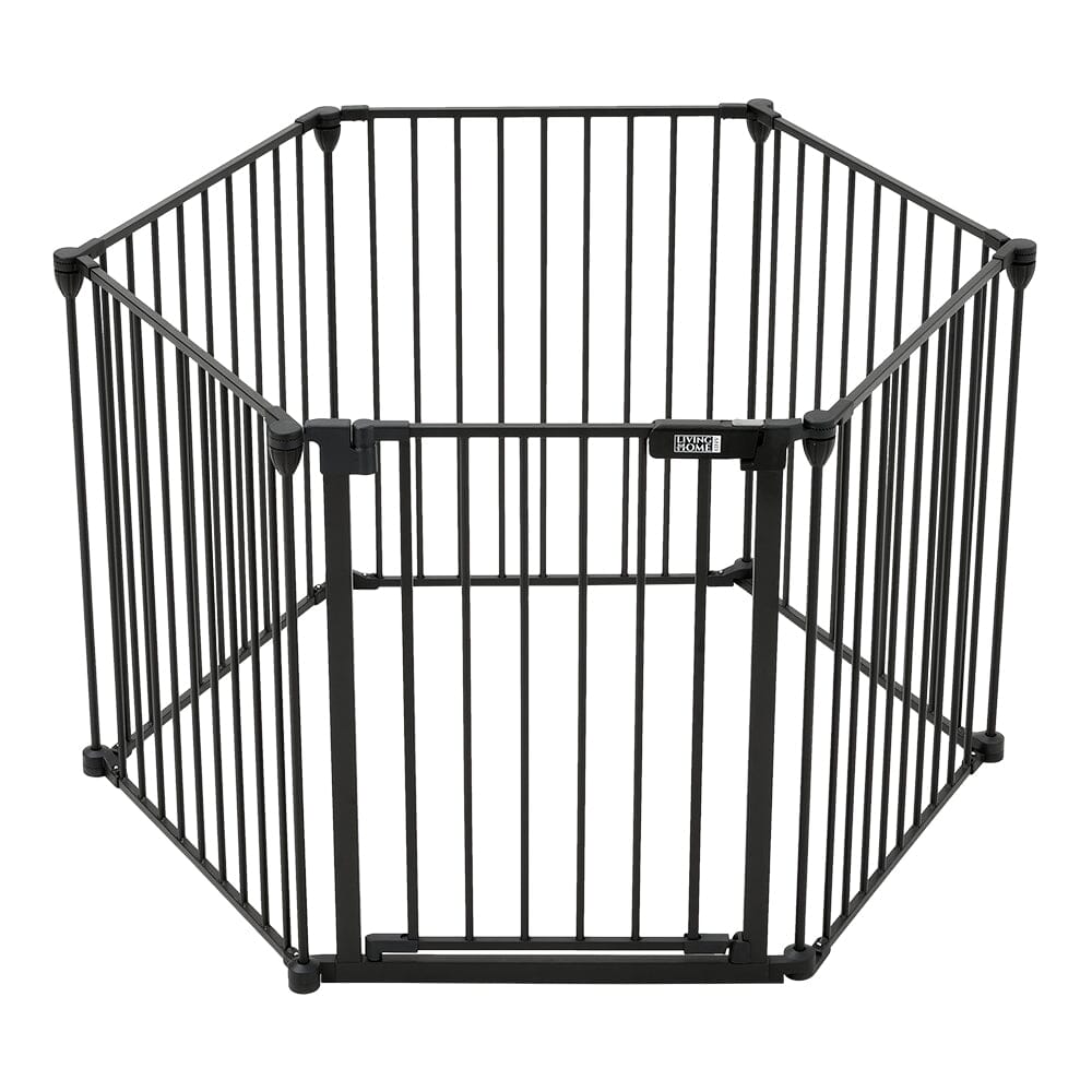 Black Foldable 5/6 Panels Metal Pet Playpen Pet Playpens Living and Home