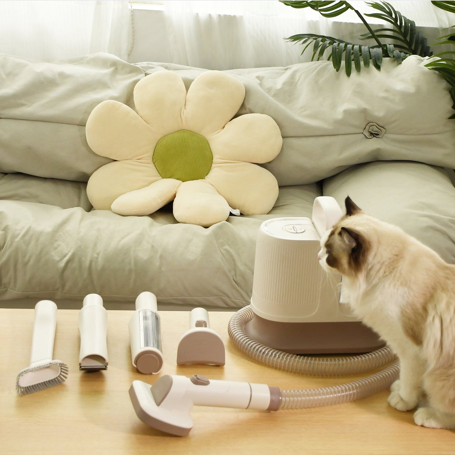 6 in 1 Pet Grooming Kit Vacuum with Brushes Comb Pet Grooming Living and Home