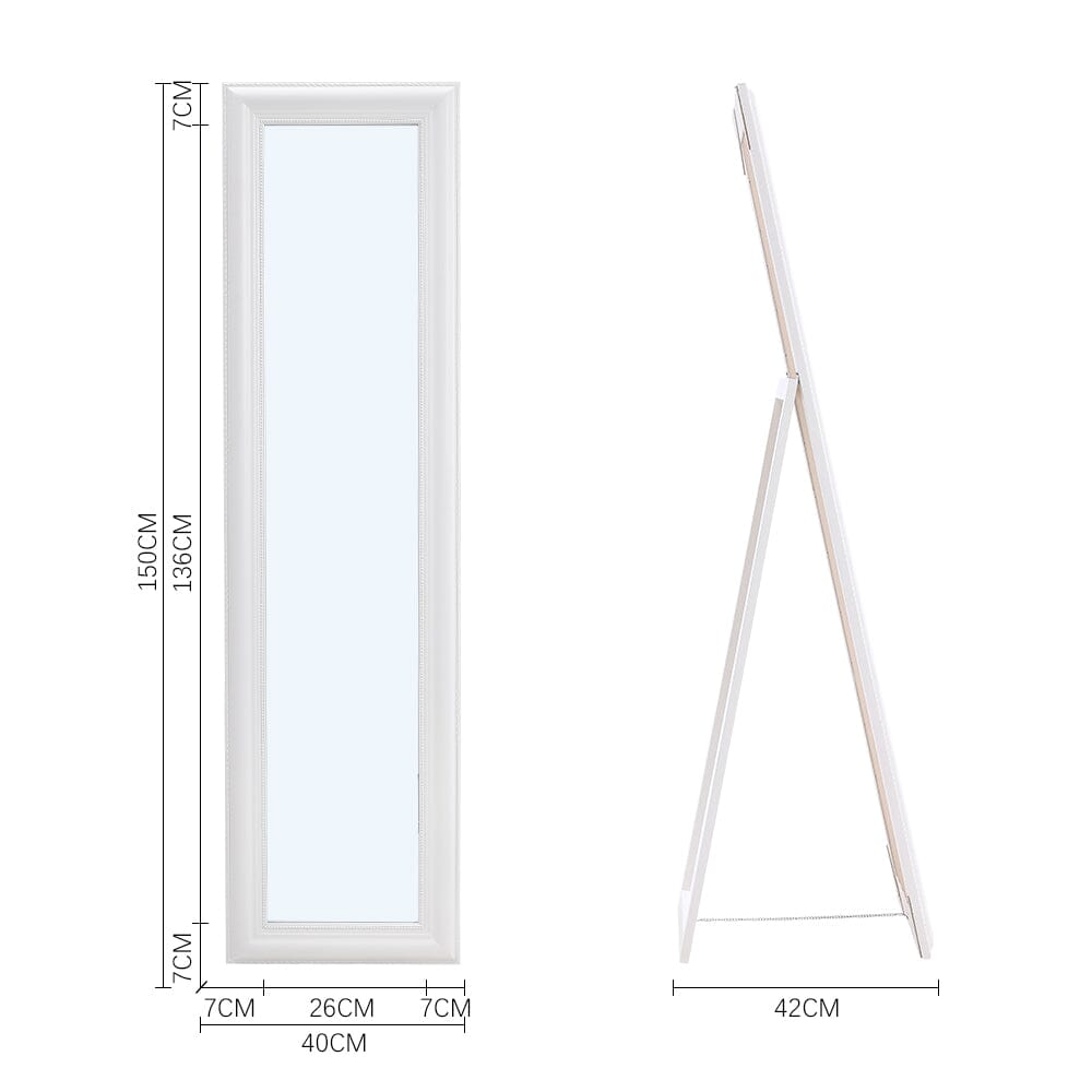 150cm H Modern White Framed Full Length Mirror Wood Beveled Floor Mirror Full Length Mirrors Living and Home