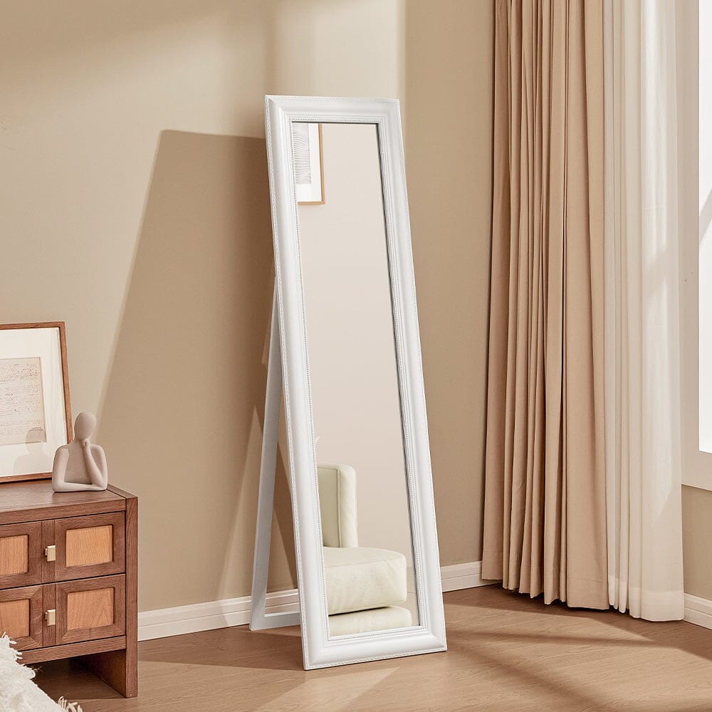 150cm H Modern White Framed Full Length Mirror Wood Beveled Floor Mirror Full Length Mirrors Living and Home
