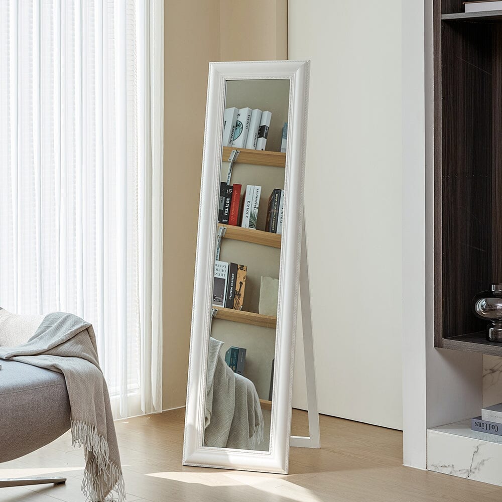 150cm H Modern White Framed Full Length Mirror Wood Beveled Floor Mirror Full Length Mirrors Living and Home