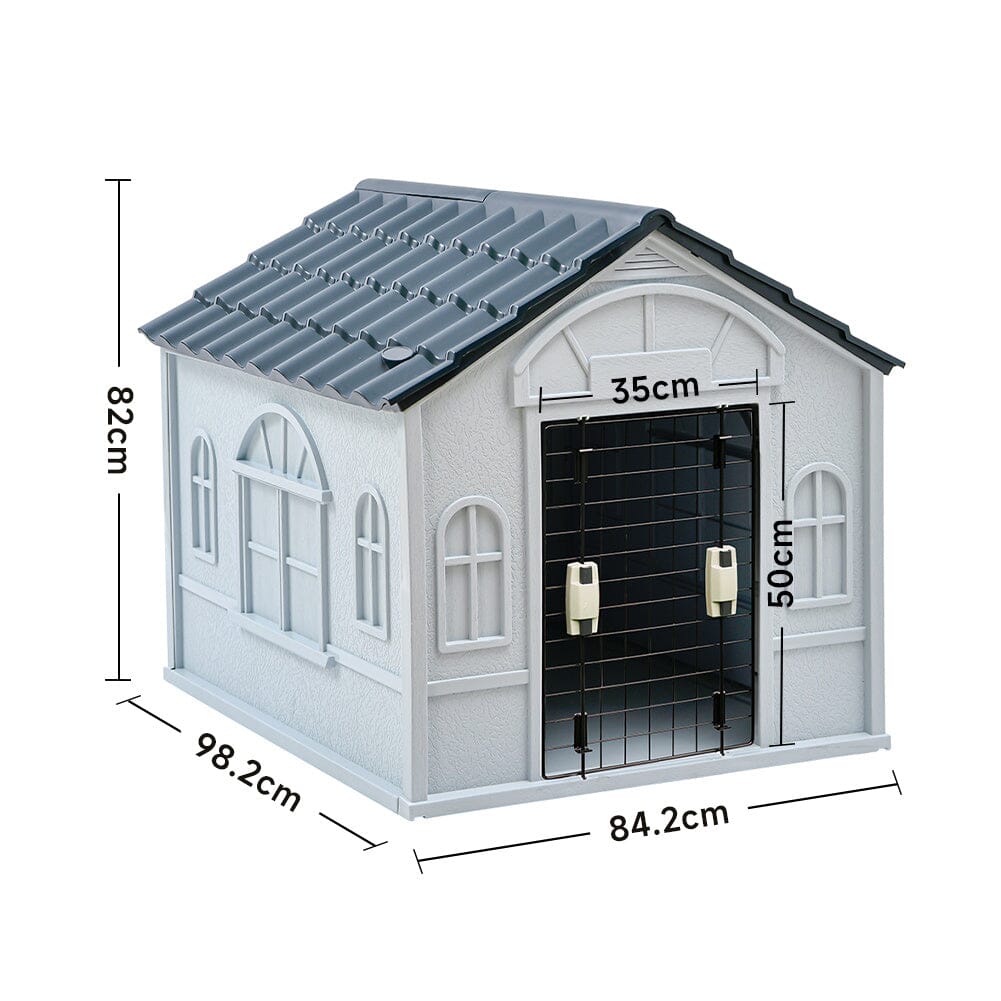 Plastic Dog House Kennel with Steel Door Living and Home