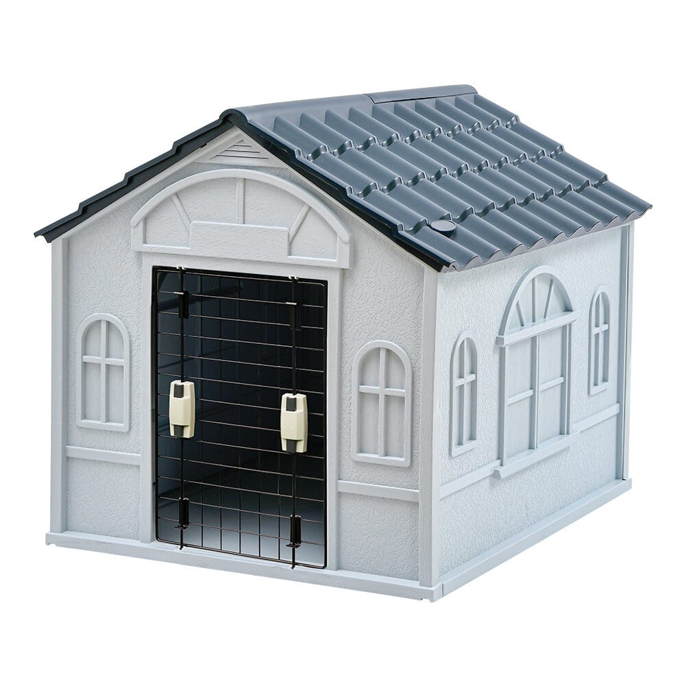 Plastic Dog House Kennel with Steel Door Living and Home