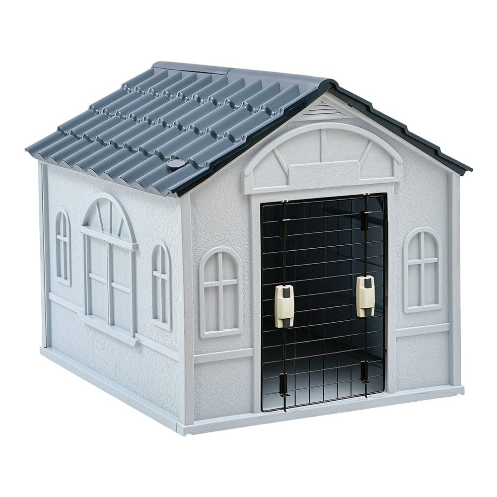 Plastic Dog House Kennel with Steel Door Living and Home