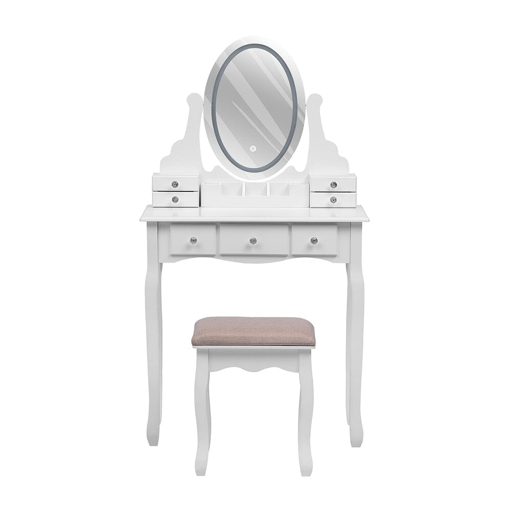 135cm H Makeup Vanity Desk Set with LED Lighting Dressing Tables Living and Home