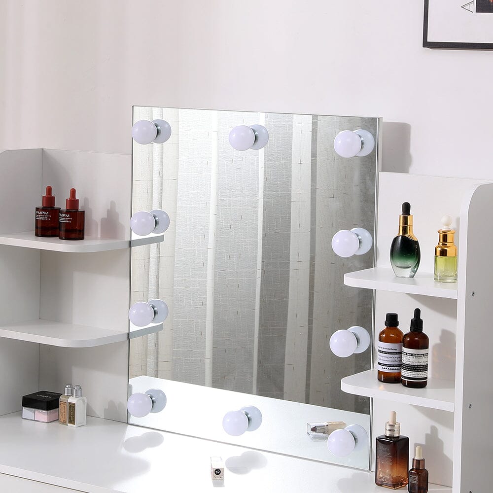 139.5cm H Modern Hollywood Vanity Desk with Lighted Mirror Dressing Tables Living and Home