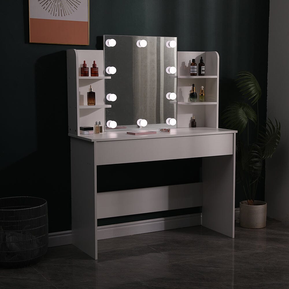 139.5cm H Modern Hollywood Vanity Desk with Lighted Mirror Dressing Tables Living and Home