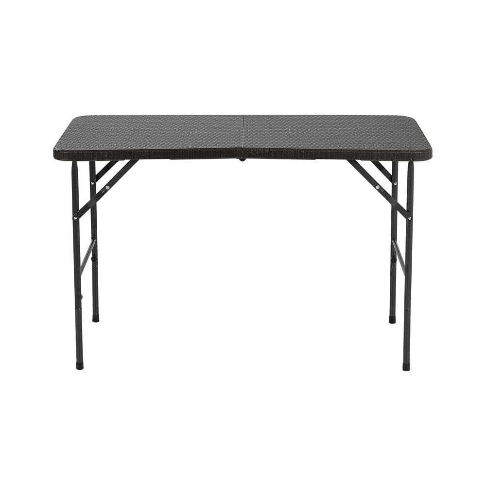 3ft W Rectangular Black Folding Table Rattan Plastic for Outdoor Garden Dining Tables Living and Home