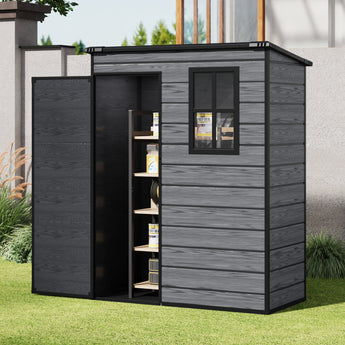 3x5FT Plastic Garden Storage Shed with Lockable Door