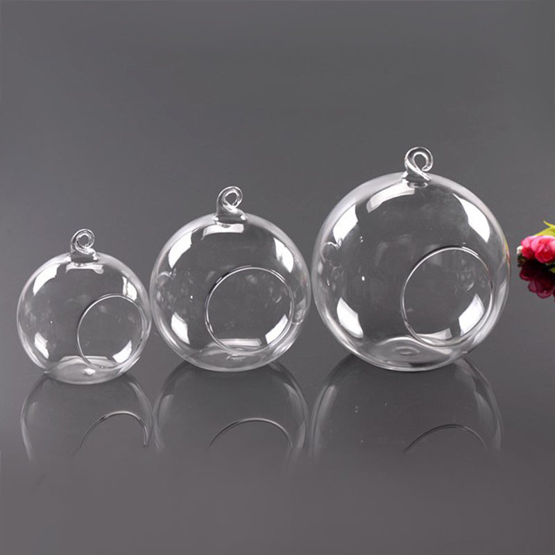 Set of 6 Christmas Glass Balls Hanging Ornaments Decor with Opening Christmas Living and Home