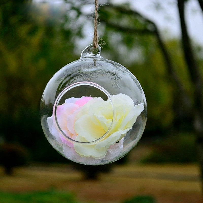 Set of 6 Christmas Glass Balls Hanging Ornaments Decor with Opening Christmas Living and Home