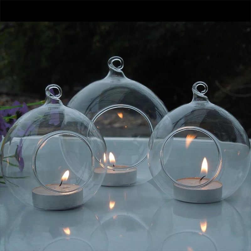 Set of 6 Christmas Glass Balls Hanging Ornaments Decor with Opening Christmas Living and Home