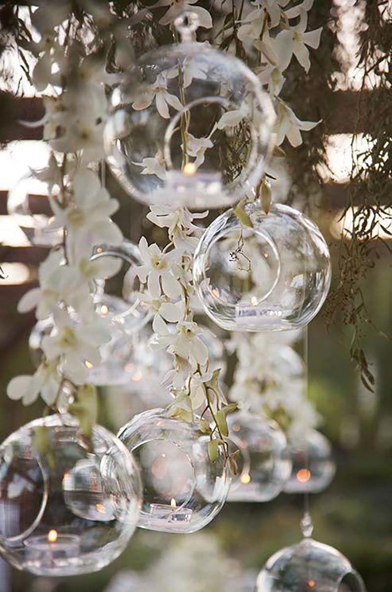 Set of 6 Christmas Glass Balls Hanging Ornaments Decor with Opening Christmas Living and Home