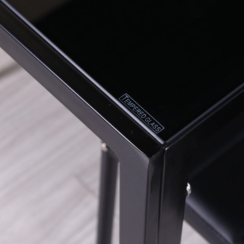 Modern Black Rectangular Glass Dining Table for 6 Seats Dining Tables Living and Home