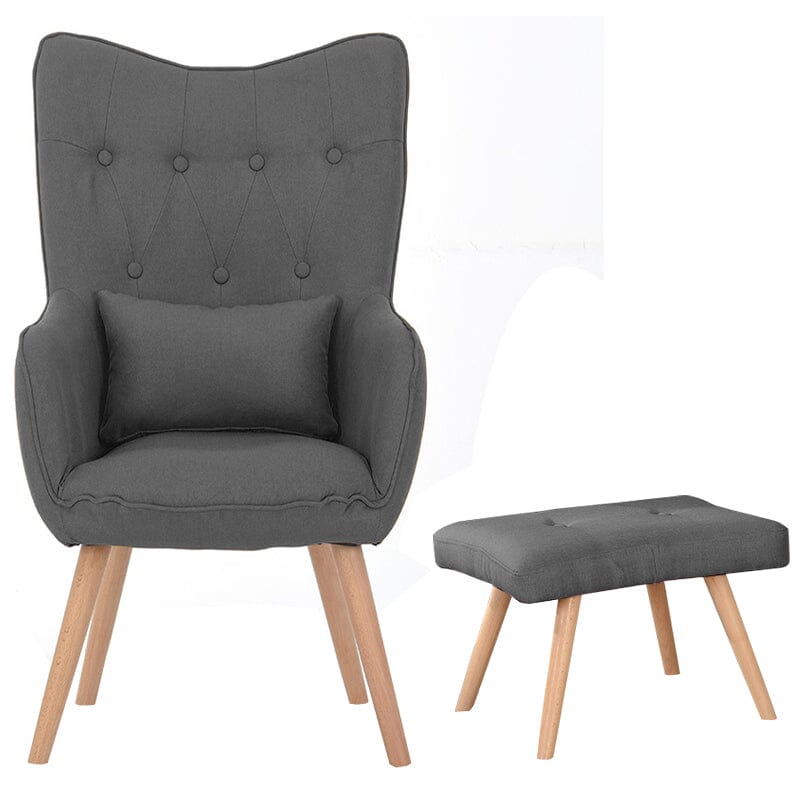 Soft Velvet Wingback Lounge Chair and Footstool Wingback Chairs Living and Home