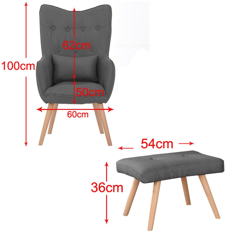 Soft Velvet Wingback Lounge Chair and Footstool Wingback Chairs Living and Home
