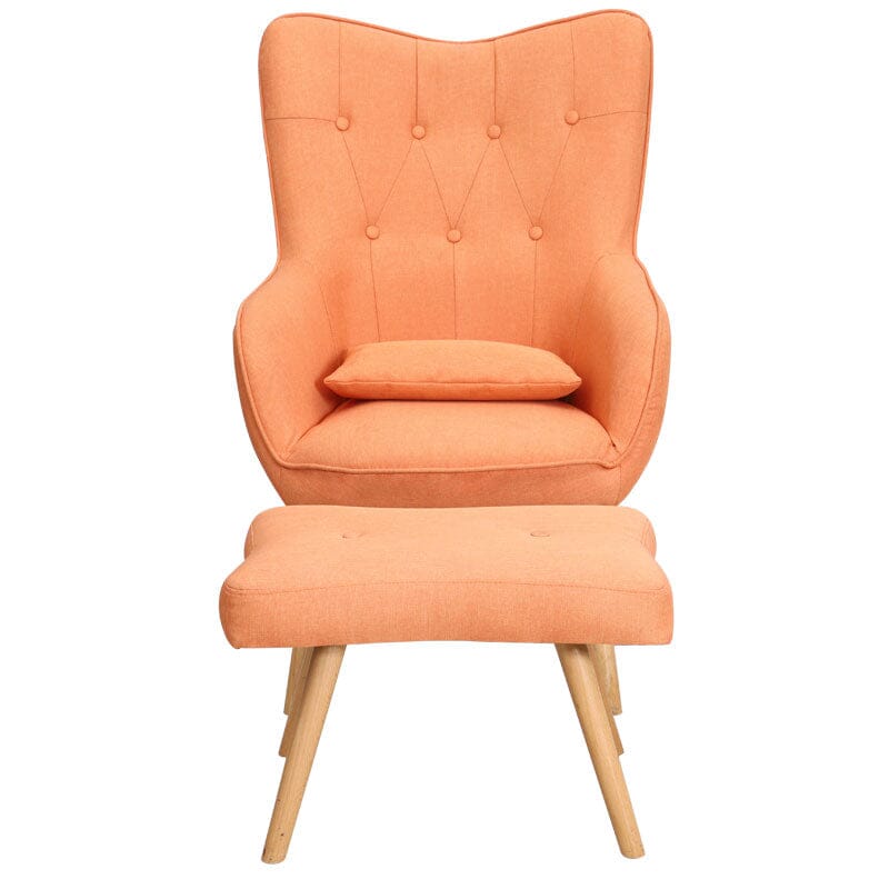 Soft Velvet Wingback Lounge Chair and Footstool Wingback Chairs Living and Home