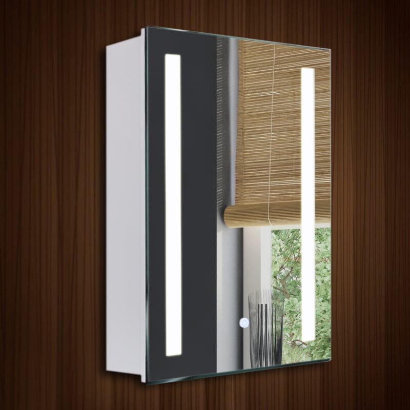 80cm Height LED Bathroom Mirror Cabinet with Shelves Socket Bathroom Mirror Cabinets Living and Home
