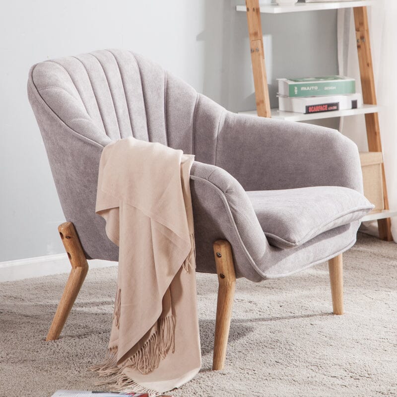 75cm Height Armchair Brushed Tub Chair Faux Wool Barrel Accent Tub Chairs Living and Home