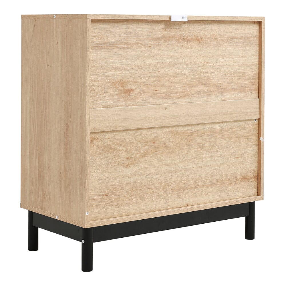 2ft Rustic Wooden Sideboard with Woven Doors Cabinets Living and Home
