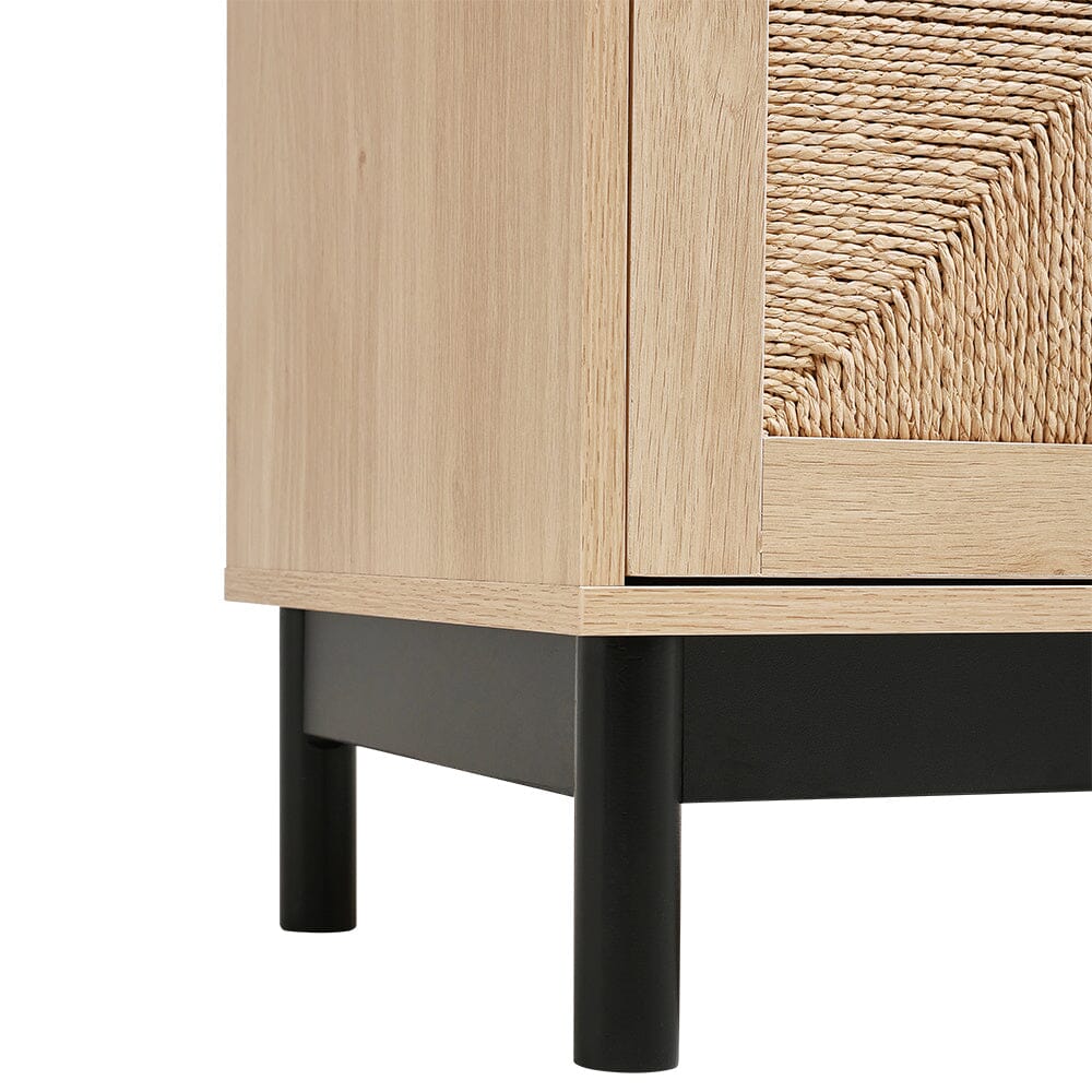 2ft Rustic Wooden Sideboard with Woven Doors Cabinets Living and Home