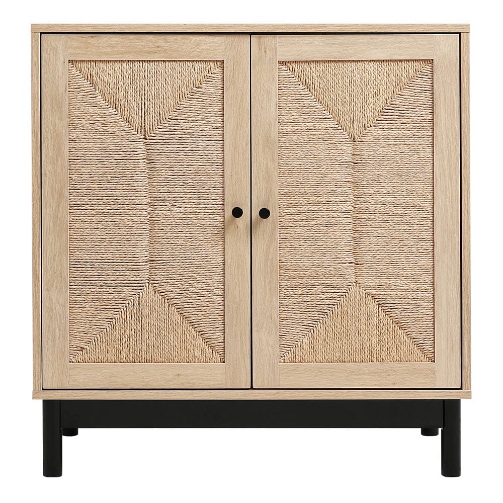 2ft Rustic Wooden Sideboard with Woven Doors Cabinets Living and Home