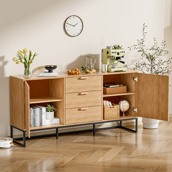 160CM Wide Wooden Side Cabinet with 3 Drawers