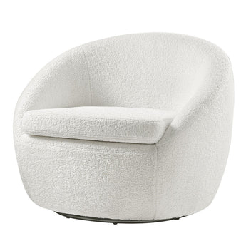 85CM Wide Faux Fur Upholstered Swivel Chair