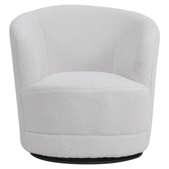 80CM Wide Faux Fur Upholstered Swivel Chair