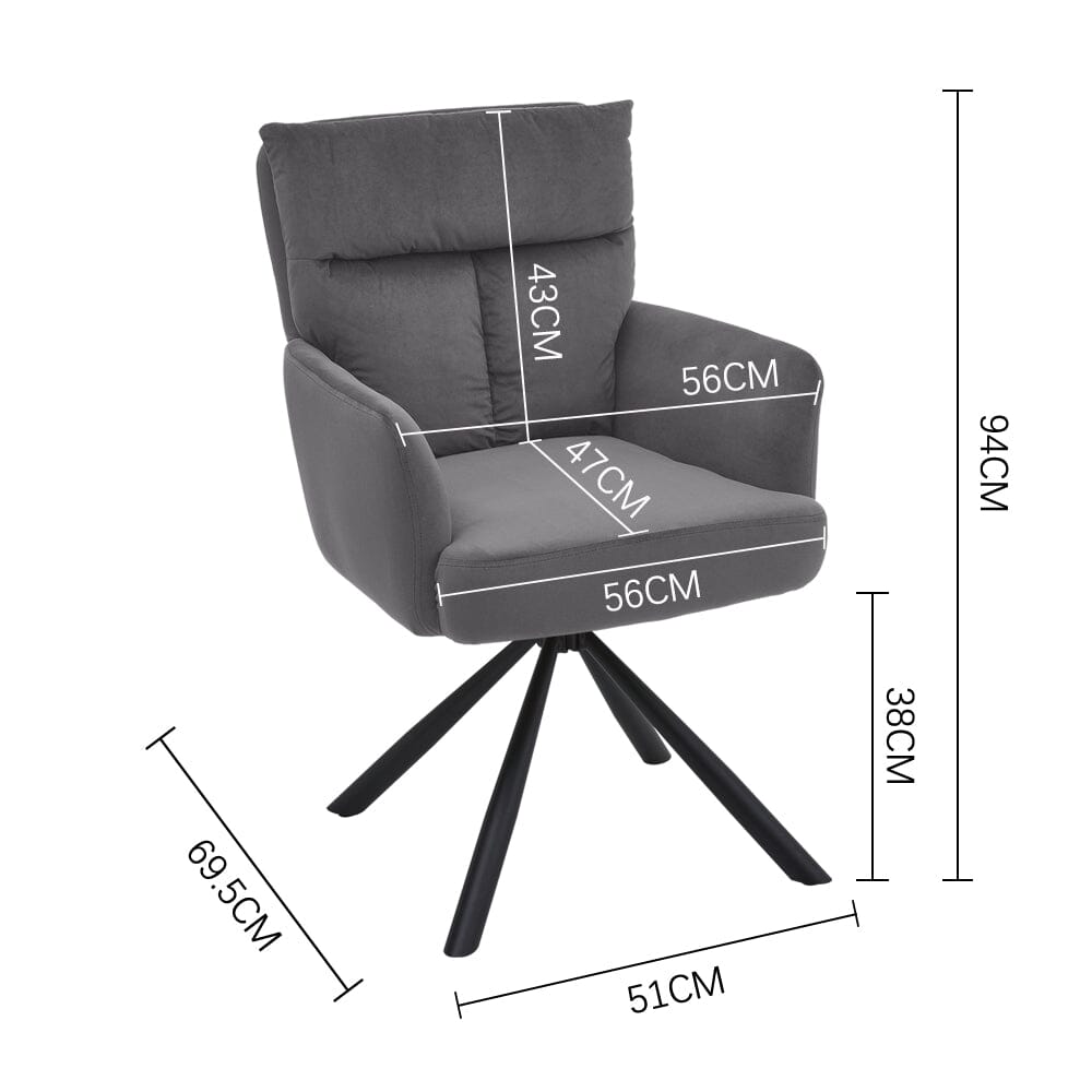 Modern Swivel Chair with Upholstered and Black Legs Home Office Chairs Living and Home