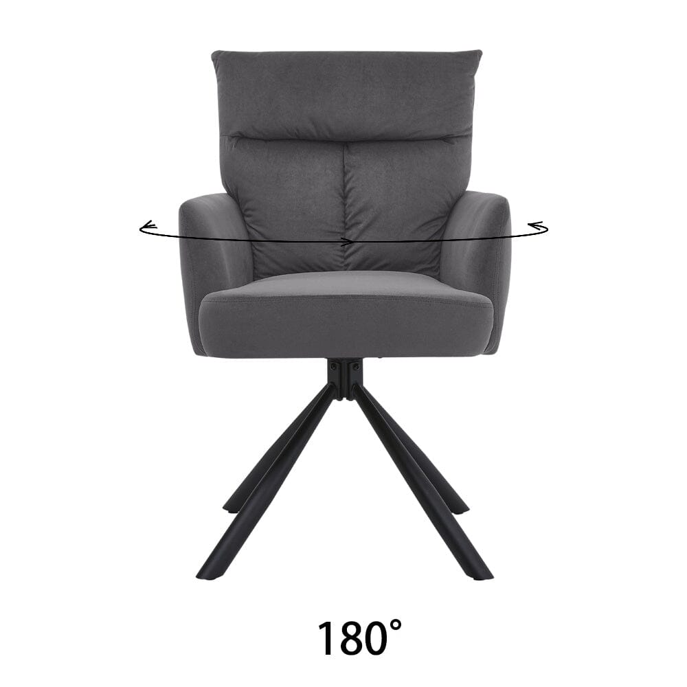 Modern Swivel Chair with Upholstered and Black Legs Home Office Chairs Living and Home