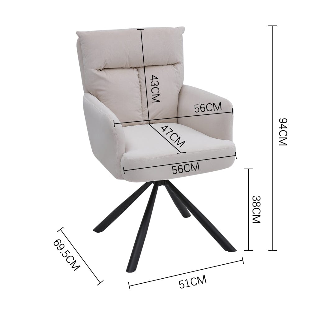 Modern Swivel Chair with Upholstered and Black Legs Home Office Chairs Living and Home