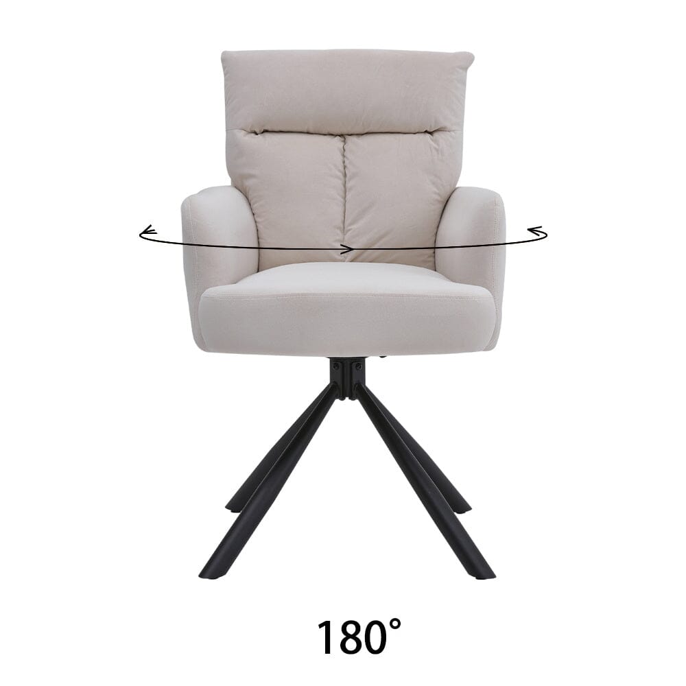 Modern Swivel Chair with Upholstered and Black Legs Home Office Chairs Living and Home