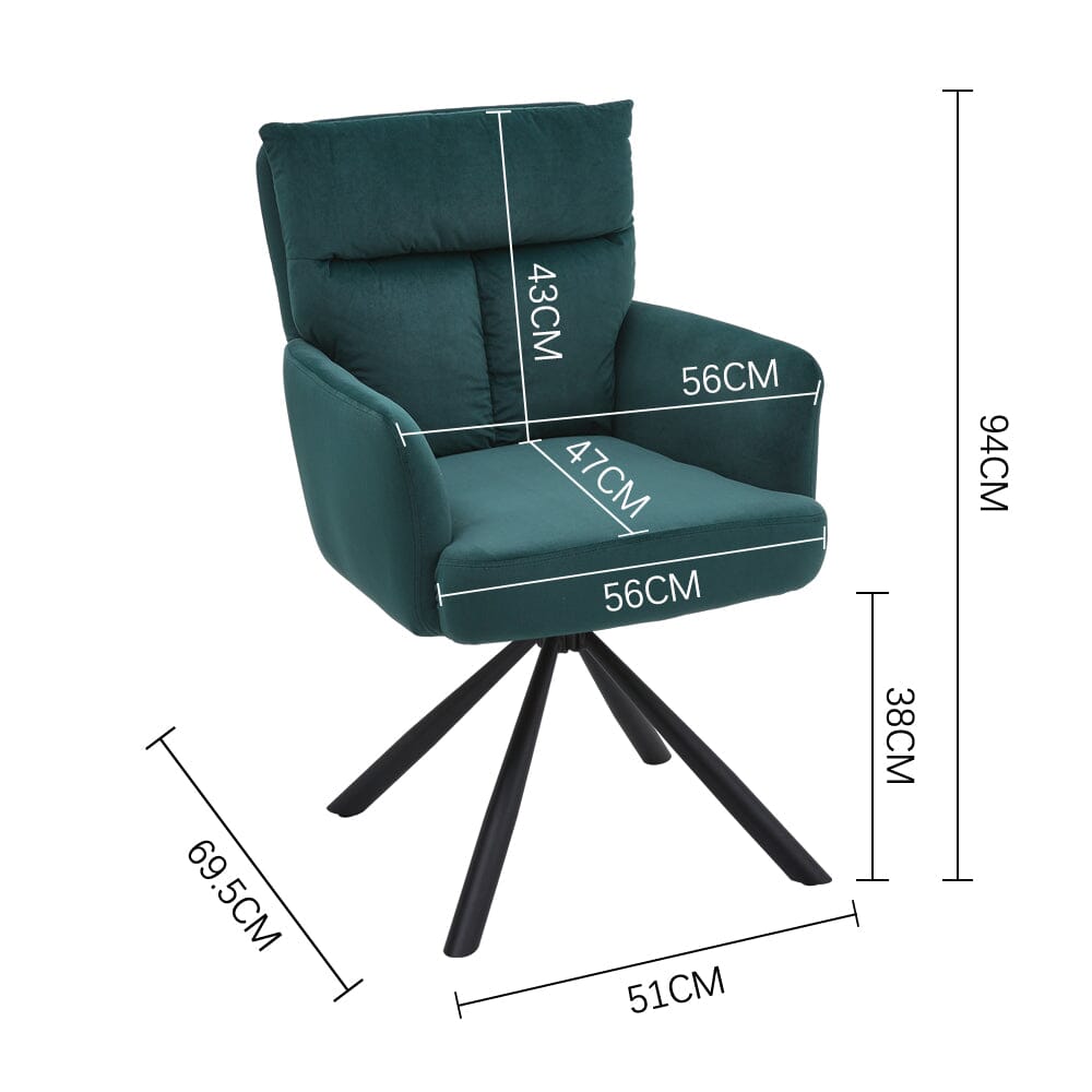 Modern Swivel Chair with Upholstered and Black Legs Home Office Chairs Living and Home