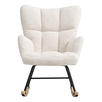 Tufted Linen Upholstered Rocking Chair