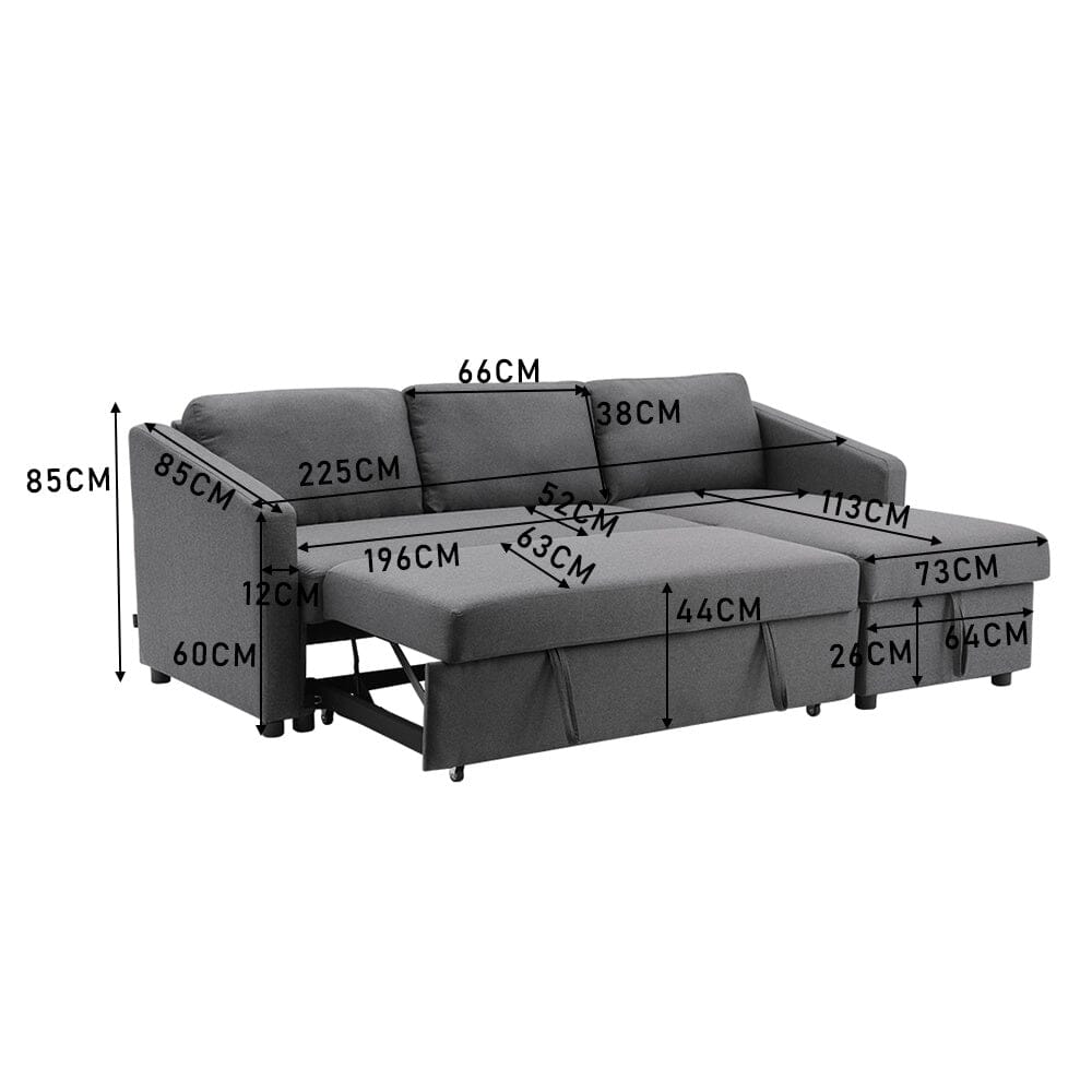 Corner Sofa Bed 3 Seater Sofa with Storage Living and Home