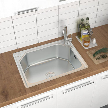 60cm W Stainless Steel Kitchen Sink Single Bowl Catering Kitchen Sinks Living and Home
