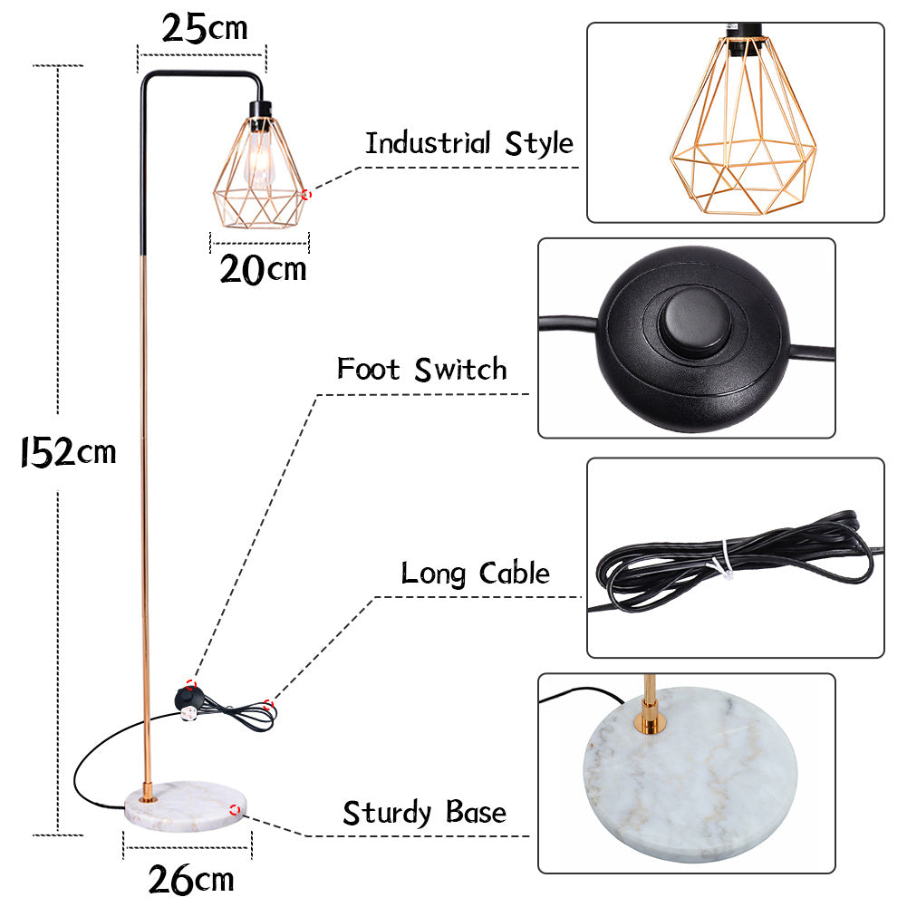 Modern Floor Lamp with Marble Base - Dimmable Floorlamp Living and Home