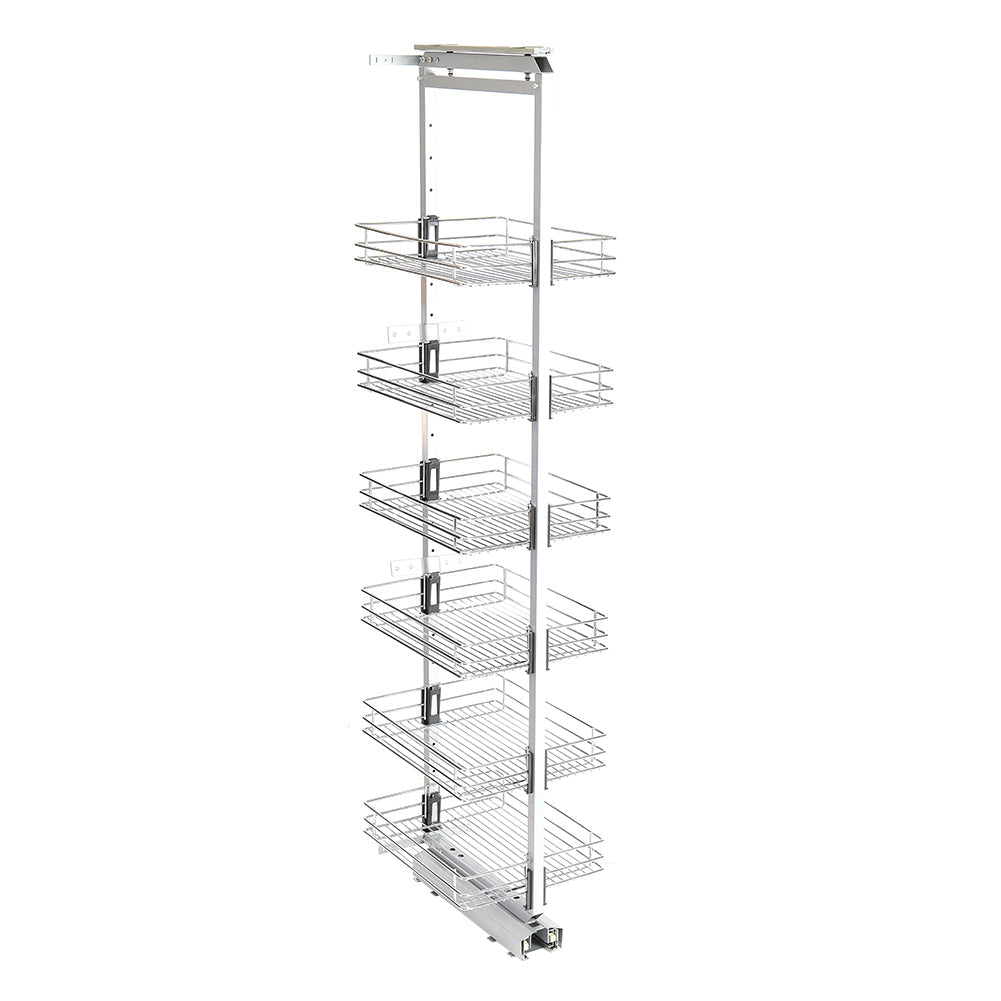 6-Tier Metal Kitchen Cabinet Basket Shelf Tall Pull-out Basket Shelves Kitchen Shelves Living and Home