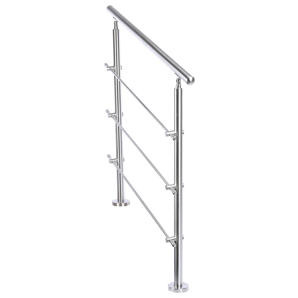Silver Floor Mount Stainless Steel Handrail for Slopes and Stairs Living and Home