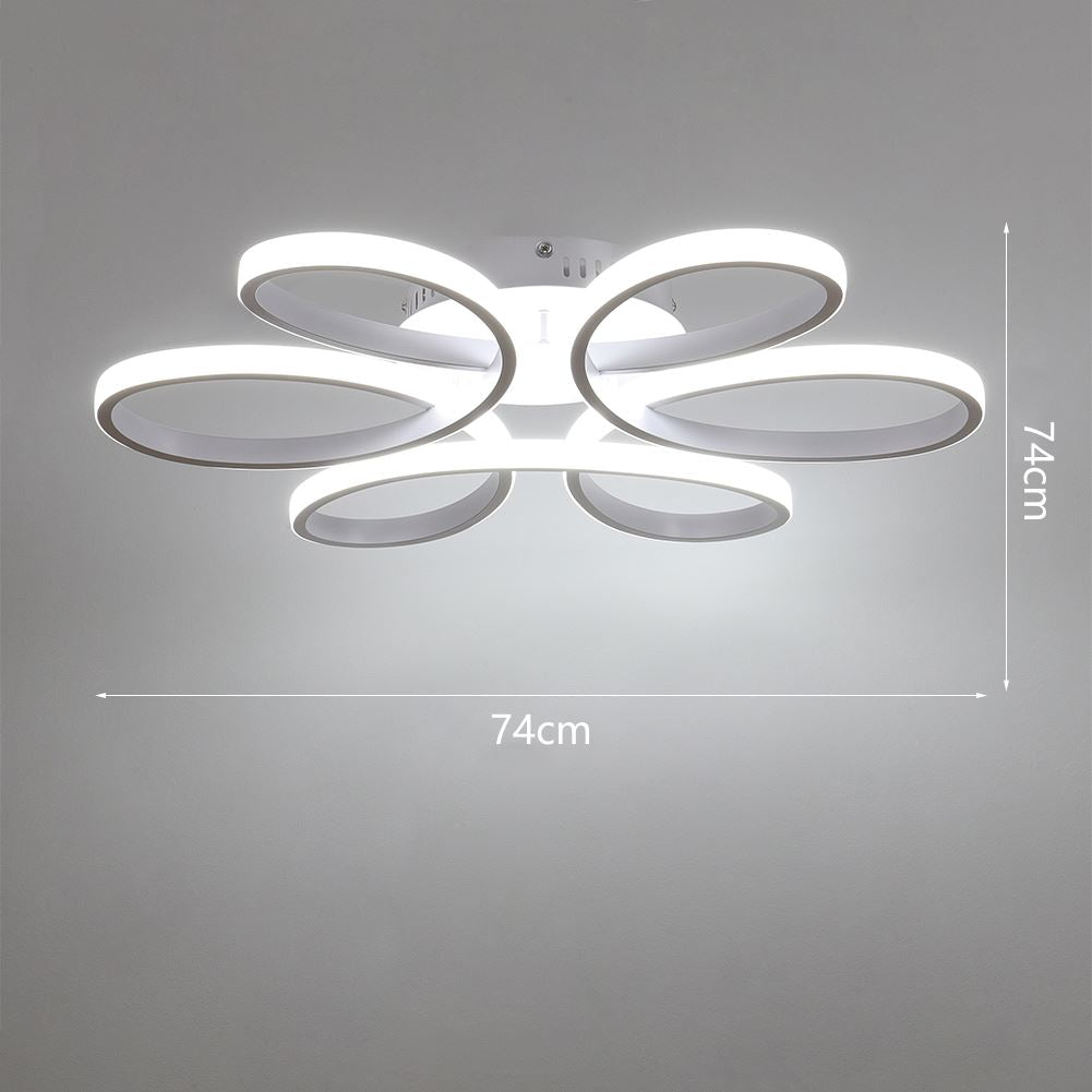 Floral 6 Rings Modern LED Ceiling Light Non-Dimmable Petal Flower-Shaped Light Ceiling Lights Living and Home