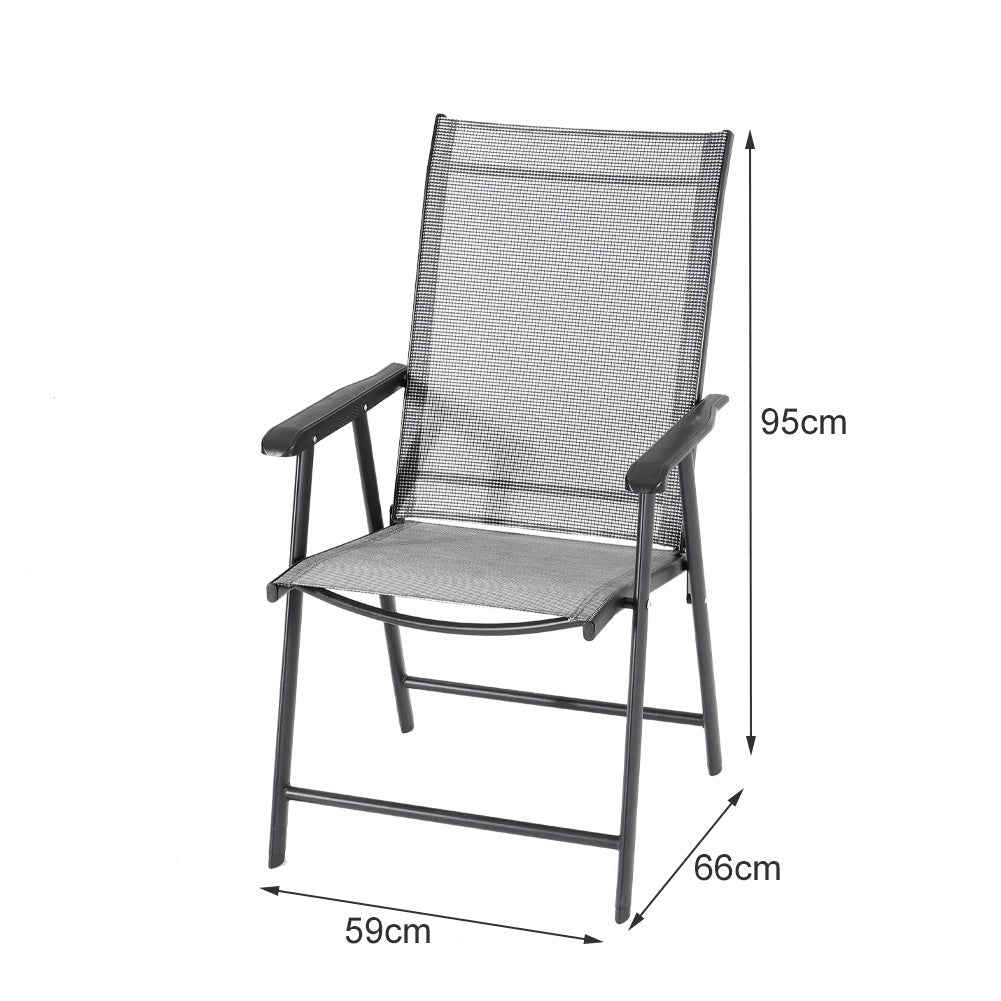 Garden Rectangular Ripple Glass Table with/without Folding Chairs Garden Dining Sets Living and Home