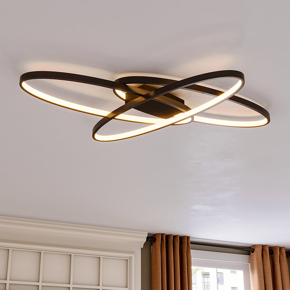 90cm L Dimmable Oval Design Led Ceiling Light Living Room Lamp Ceiling Lights Living and Home