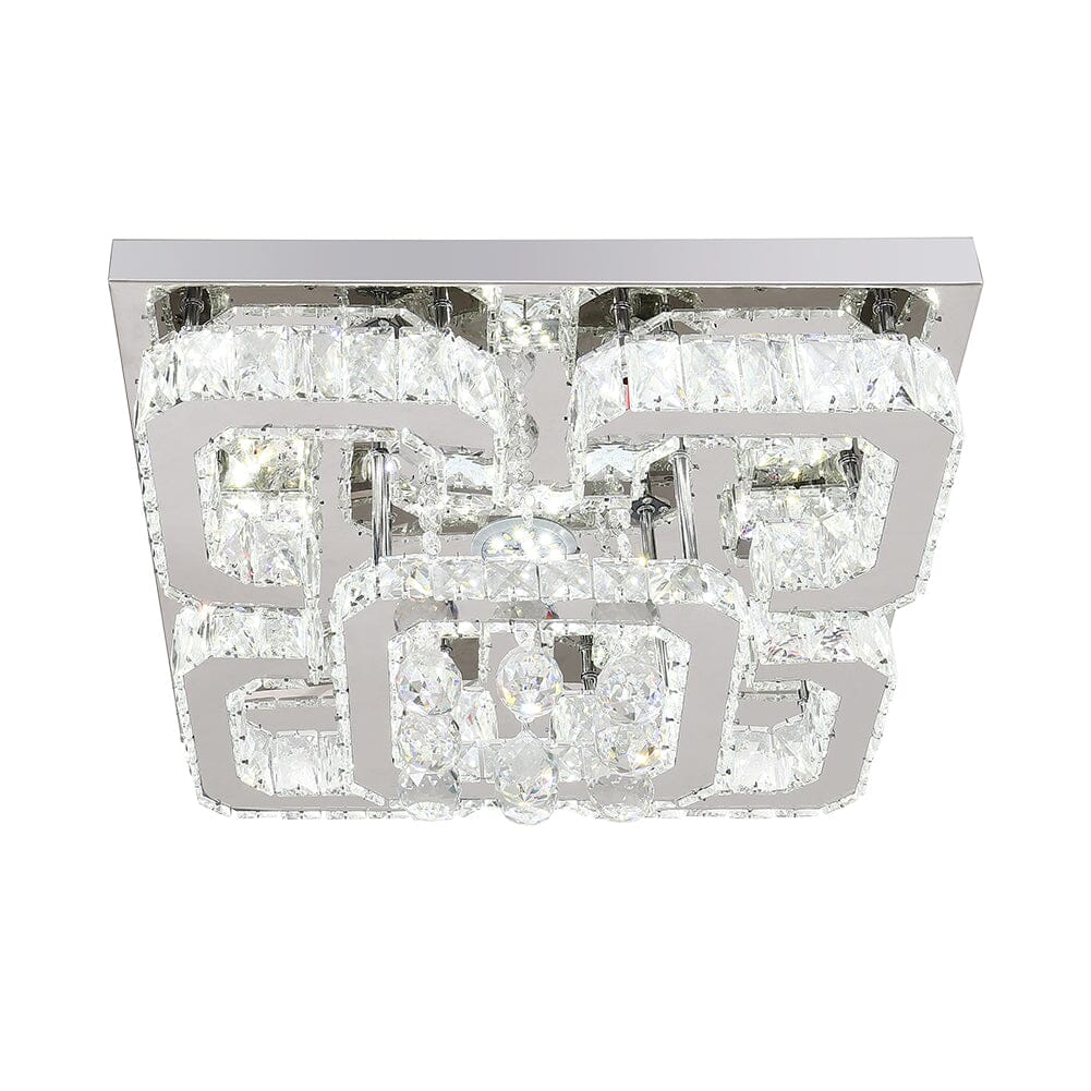 68 W Square LED Ceiling Light with Crystal Dimmable Warm Light Ceiling Lights Living and Home